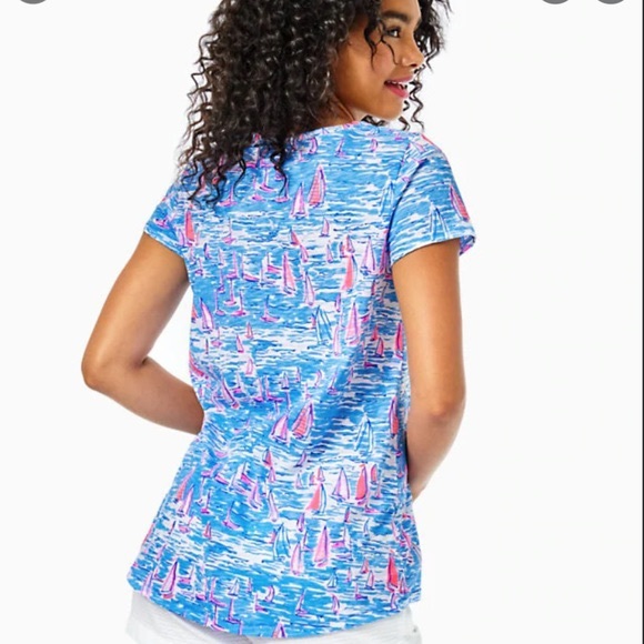 NWT Lilly Pulitzer Etta Scoop Neck Zanzibar Blue Boatylicous Size XS ⛵️ 🩵 - Picture 2 of 4